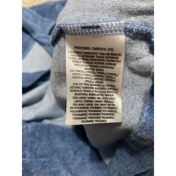 Frescobol Carioca polo men’s size L blue terry cloth cotton linen stretch - Picture 4 of 5